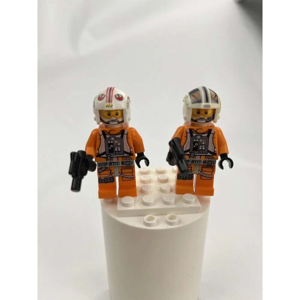 LEGO Star Wars X-Wing Pilot Minifigures Lot of 2 w/ Removable Helmets